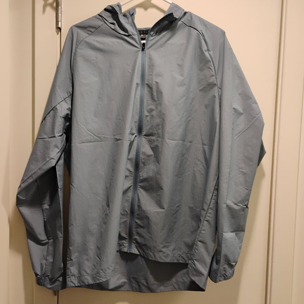 Free Fly Mens Headwind Jacket M Full Zip Hooded Windbreaker Ultralight Blue Fog